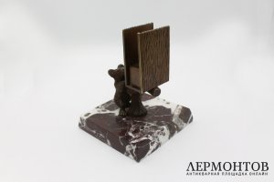 Спичечница из письменного набора в русском стиле Медведь. Россия, 1880-1890-е гг.