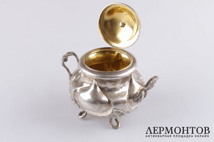Сахарница в стиле ампир. Серебро 84 пробы. Российская империя