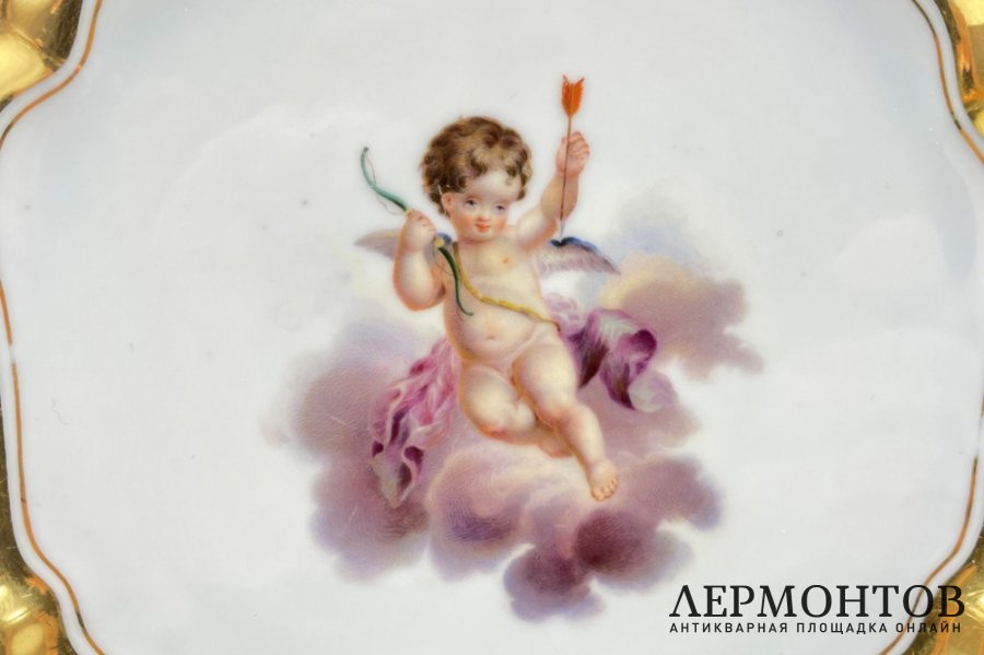 Тарелка Амур. Россия, ИФЗ, период Николая I, 1830-1850-е гг. Фарфор, роспись.