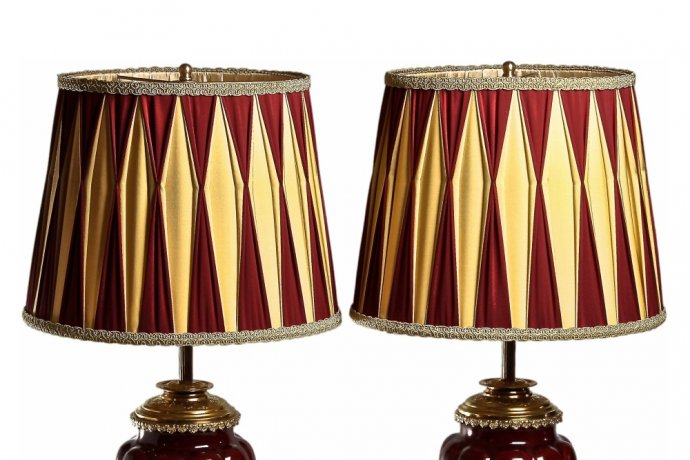 Парные настольные лампы. Фарфор, Франция 19 век.