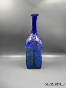 Штоф. Кобальтовое стекло, сусальное золото, Мурано, Италия, 1960–1970 годы