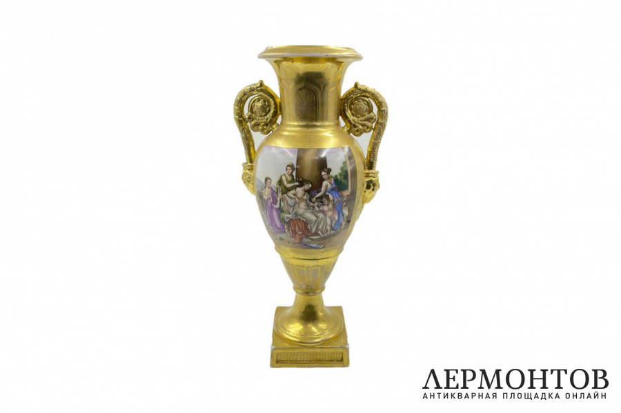 Крупная ваза с из. мифолог. сц.  Россия,1830-е гг. фарф. з. Батенина. Фарфор, роспись
