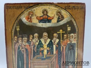 Икона Происхождение Честных Древ Креста Господня. Россия, 2 половина 19 века.