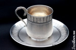 Кофейная пара Ernest COMPÈRE. Серебро 950. Франция