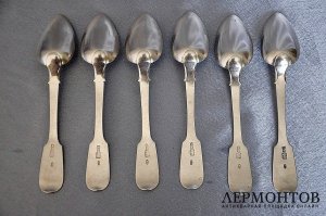 Десертные ложки. Серебро 84 пробы. Российская империя