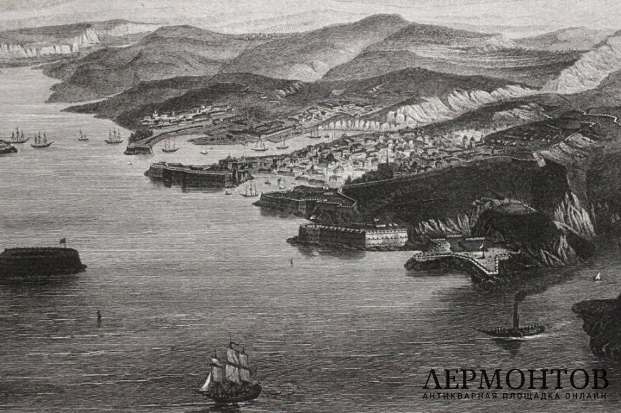 Гравюра. Севастополь перед осадой. Гравер Шройдер. Париж, 1857 год.