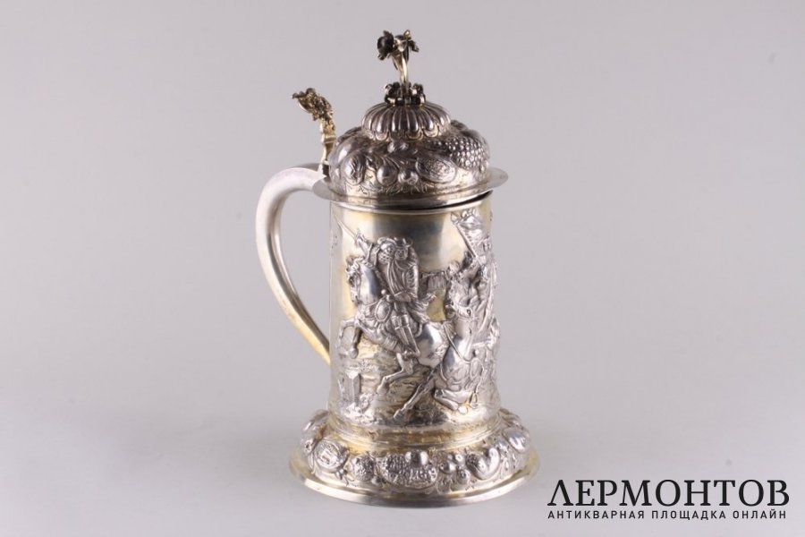 Пивная кружка. Серебро 800 пробы. Германия, Posen, к.19 века.