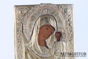 Икона Богоматерь Казанская, в окладе. Российская империя, 2-я треть XIX века