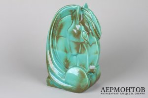 Статуэтка Голова лошади в стиле Ар Деко. Италия, 1950-е гг. Керамика, роспись.