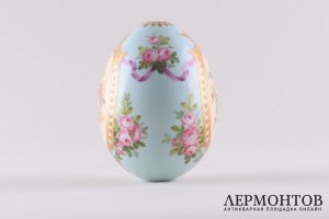 Яйцо пасхальное Букет цветов. Фарфор, роспись. Российская империя, ИФЗ, 1880е-90е
