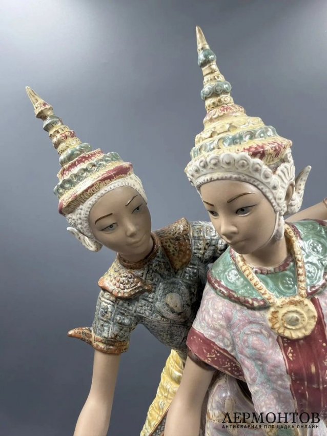 Статуэтка «Тайские танцоры». Фарфор грес, Lladro, скульптор Висенте Мартинес, Испания