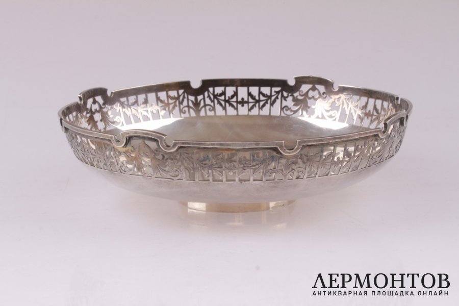 Блюдо ажурное. Mappin and Webb. 1926 год. Серебро 925. Англия