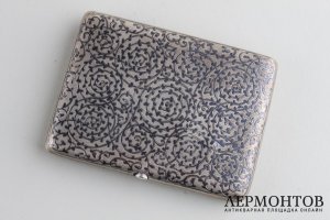 Портсигар. Серебро 84 пробы, чернь. Российская империя, Москва, 1899-1908.