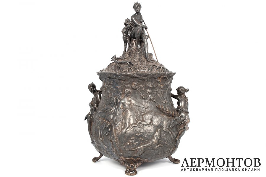 Крюшонница Миф об Актеоне. Германия, мануфактура WMF, кон. 19 в. Шпиатр, литье.