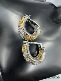 Серьги «Talisman» с бриллиантами. Белое и жёлтое золото 750 пробы, Franck Muller