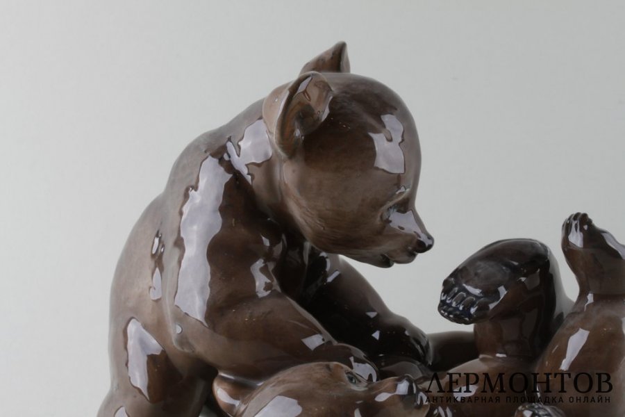Статуэтка Играющие медвежата. Фарфор.  Rosenthal, Германия, середина XX в.