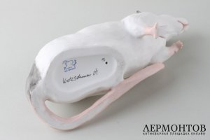 Статуэтка Крыса. Авторский фарфор.  Marlene Kretzschmar, Германия, начало 21 в.