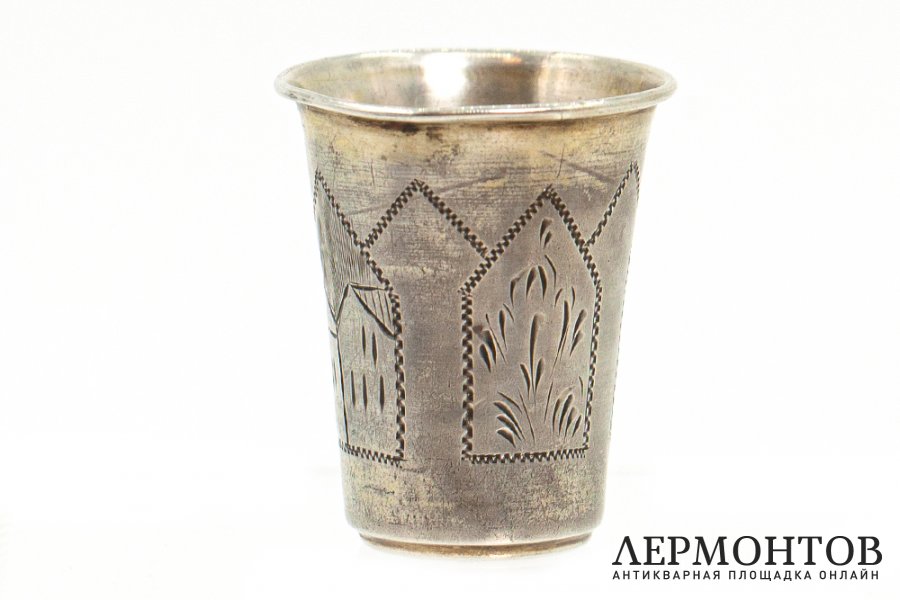 Кидушная стопка с богатым декором. Российская Империя, г. Киев, 1908-1917 гг. 84 пр.