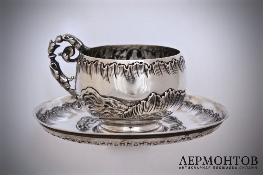 Серебряная кофейная пара. Франция. Серебро 950 пробы