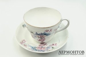 Большая чайная пара Пей другую. Россия, М.С. Кузнецов - марка Ф. Гарднер, нач. 20 в. 