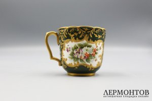 Чайная пара 2 шт. Россия, завод Гарднера, 19 в. Фарфор, роспись.