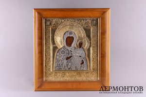 Икона "Богоматерь Одигитрия". Россия, сер. 19 в. Дерево, левкас, темпера. 