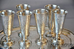 Набор рюмок.  Серебро 84 пробы. Российская империя