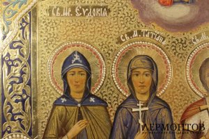 Икона Четверо Святых, семейная. Конец XIX в. Россия 