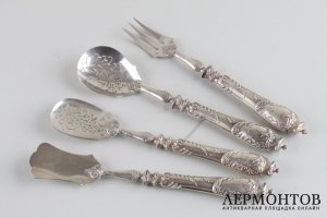 Набор для закусок Ravinet et Denfert. Серебро 950 пробы. Франция, XIX век.