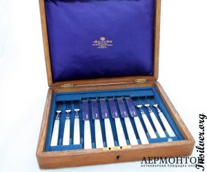 Десертный набор Atkin Brothers. 1898 год. Серебро 925. Англия