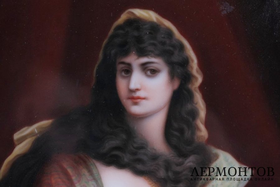 Пласт Юдифь. Фарфор, живопись. По картине худ. Ханса Макарта. Европа, XIX в.