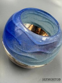 Подсвечник «Photophore Ocean Argent». Хрусталь, металл, Daum, Франция