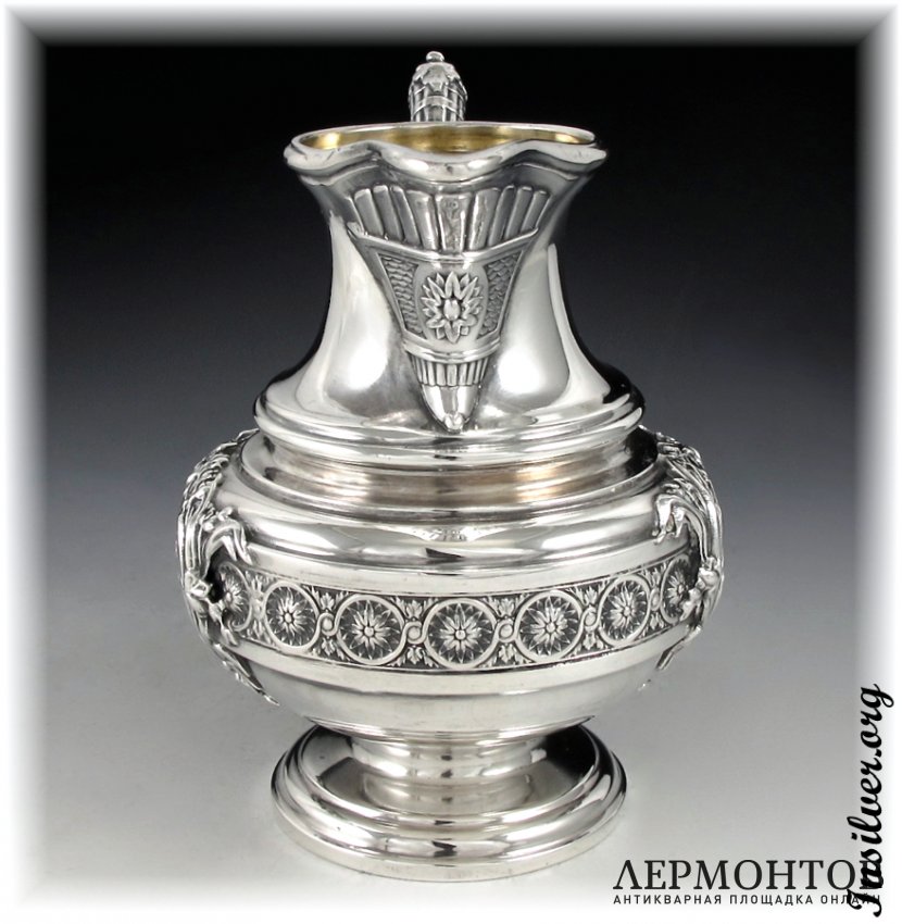 Чайный сервиз с подносом. Серебро 950. Франция