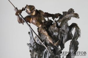 Скульптура Георгий Победоносец. Франция, 19 век. Бронза, кость.