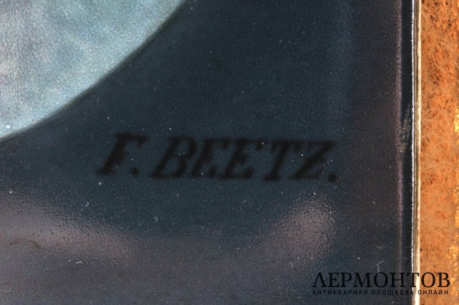 Пласт Путти. Фарфор, живопись. Франция, 19 век.  Худ. F.Beetz