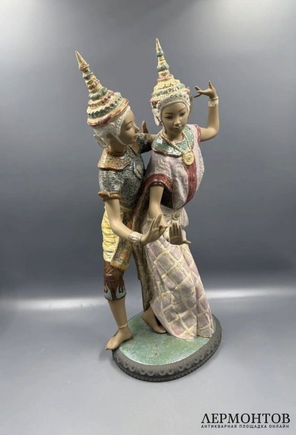 Статуэтка «Тайские танцоры». Фарфор грес, Lladro, скульптор Висенте Мартинес, Испания