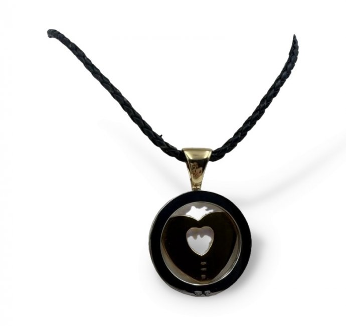 Кулон «Tondo Heart». Жёлтое золото 750 пробы, сталь, Bvlgari, Италия