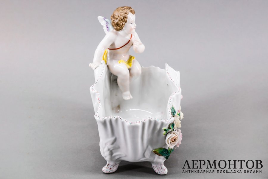 Ваза, конфетница Амур. Фарфор, роспись. Германия, 1930-60е гг.