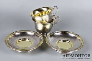 Комплект чайных пар. Серебро 800 пробы. Австрия, 1900-е гг.