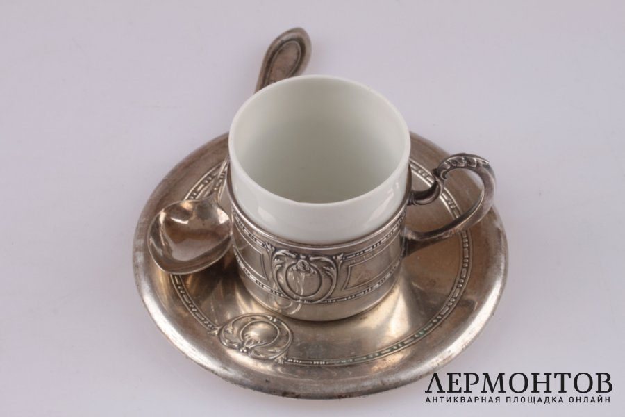 Кофейный набор на 6 персон. Серебро 800. Италия