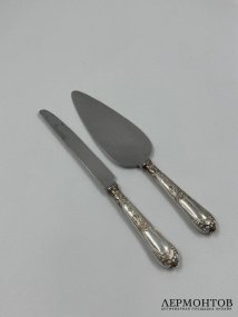 Лопатка и нож для торта. Серебро 925 пробы, Carrs, Великобритания, 20 век