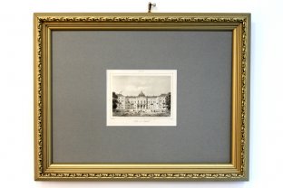 Гравюра. Большой дворец в Стрельне. 1838 год. Шоле