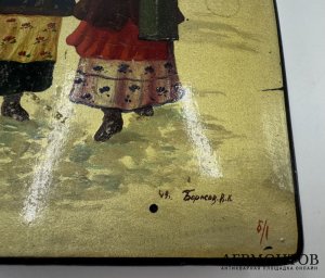 Шкатулка Соперницы. СССР, Федоскино, 1949 год.