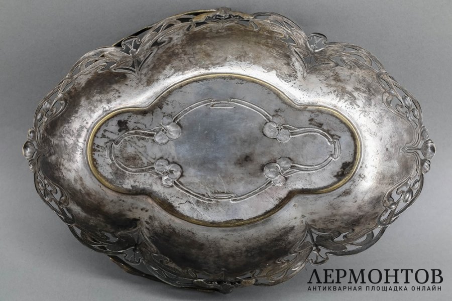 Ваза для фруктов в стиле модерн. Серебрение. Германия, WMF, 1886-1903.