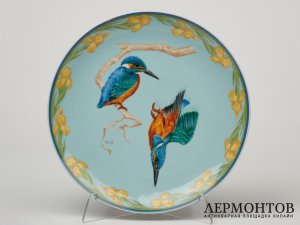 Тарелка «Зимородки». Фарфор, Villeroy & Boch, Heinrich, 1978 год