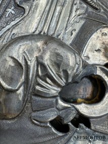 Икона «Спас на престоле с предстоящими». Дерево, темпера, латунный оклад, Россия, 1-я половина 19 века