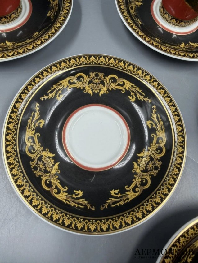 Набор кофейных пар на 6 персон. Фарфор, Rosenthal и Versace, Германия