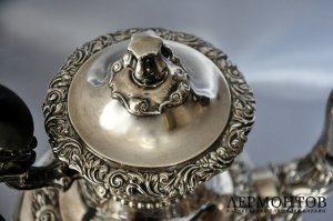 Кофейник Courtois.  Серебро 950 пробы. Франция