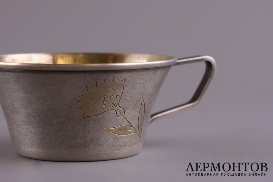 Кофейная пара. Серебро 875 пробы. СССР, завод Московский ювелир, 50-60-е гг. 20 в.