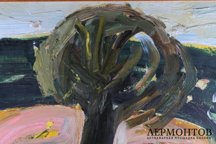 Поздеев А.Г. Дерево. Картон, масло, начало 1970-х гг. В раме.